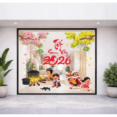Decal trang trí Tết cao cấp 2.026 - Dán tường & cửa kính dễ tháo, 165.000₫ 9