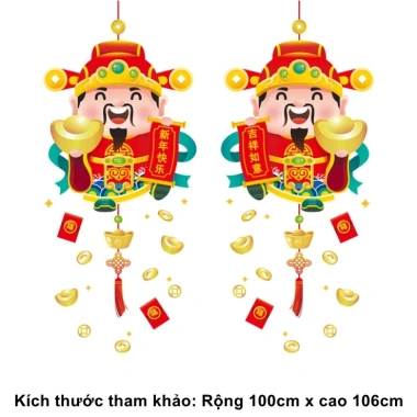 Decal Trang Trí Tết Hít Tĩnh Điện - Cặp Thần Tài Thỏi Vàng Liễng Đỏ 55.000 VNĐ 3 Decal Trang Trí Tết Hít Tĩnh Điện - Cặp Thần Tài Thỏi Vàng Liễng Đỏ 55.000 VNĐ 3