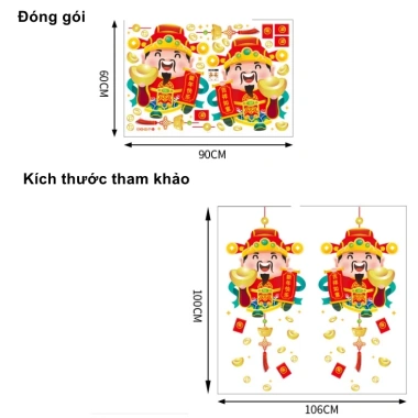 Decal Trang Trí Tết Hít Tĩnh Điện - Cặp Thần Tài Thỏi Vàng Liễng Đỏ 55.000 VNĐ 6 Decal Trang Trí Tết Hít Tĩnh Điện - Cặp Thần Tài Thỏi Vàng Liễng Đỏ 55.000 VNĐ 6
