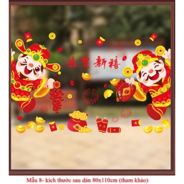 Decal Trang Trí Tết Hít Tĩnh Điện - Cặp Thần Tài Thỏi Vàng Liễng Đỏ 55.000 VNĐ 8 Decal Trang Trí Tết Hít Tĩnh Điện - Cặp Thần Tài Thỏi Vàng Liễng Đỏ 55.000 VNĐ 8