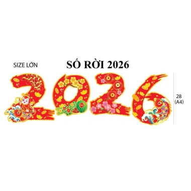 Decal tường ép kim 3D chữ chúc mừng năm mới số 2.026 - Trang trí Tết giá 45.000 7