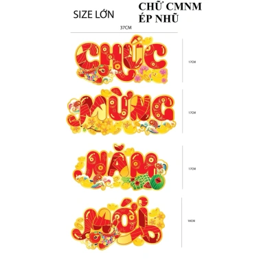 Decal tường ép kim 3D chữ chúc mừng năm mới số 2.026 - Trang trí Tết giá 45.000 10