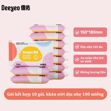Deeyeo Khăn Ướt Cho Bé Không Cồn – An Toàn, Chứng Nhận, Dưỡng Da Nhẹ Nhàng Giá 65.000 VND