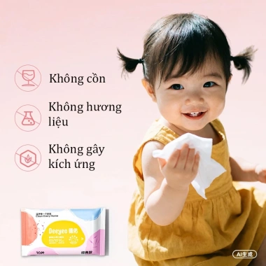 Deeyeo Khăn Ướt Cho Bé Không Cồn – An Toàn, Chứng Nhận, Dưỡng Da Nhẹ Nhàng Giá 65.000 VND