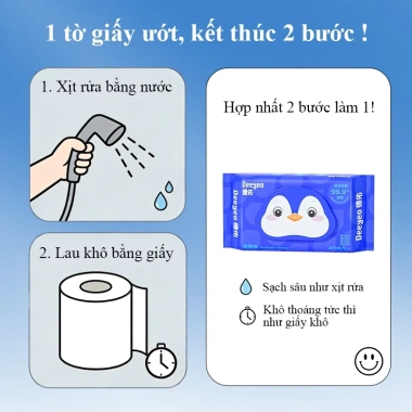 Deeyeo Khăn Ướt Vệ Sinh Nhà Vệ Sinh 240 Tờ (3x80) - Giá 119k Giao Nhanh 24h 3