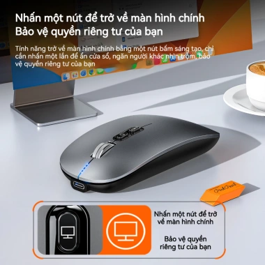 Dell Chuột Không Dây 2.4G và Bluetooth, Im Lặng, Siêu Mỏng, DPI 800/1.200/1.600 - 226.900₫ 3