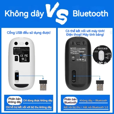 Dell Chuột Không Dây 2.4G và Bluetooth, Im Lặng, Siêu Mỏng, DPI 800/1.200/1.600 - 226.900₫ 7