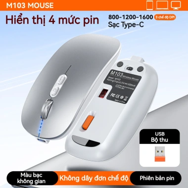 Dell Chuột Không Dây 2.4G và Bluetooth, Im Lặng, Siêu Mỏng, DPI 800/1.200/1.600 - 226.900₫ 8
