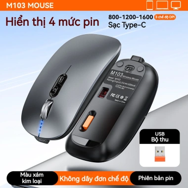 Dell Chuột Không Dây 2.4G và Bluetooth, Im Lặng, Siêu Mỏng, DPI 800/1.200/1.600 - 226.900₫ 9
