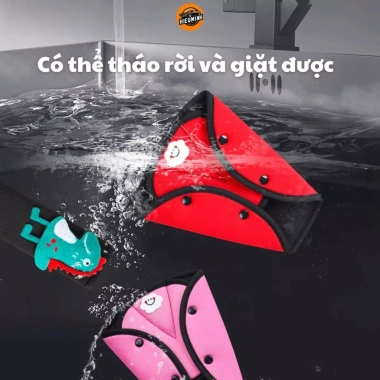 Đệm bọc dây an toàn ô tô HieuMinhCar HM12 cho bé, họa tiết ngộ nghĩnh, chất liệu mềm mại, bảo vệ an toàn