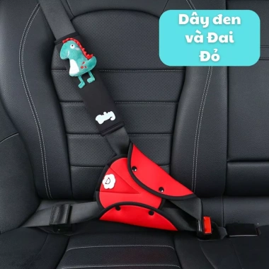 Đệm bọc dây an toàn ô tô HieuMinhCar HM12 cho bé, họa tiết ngộ nghĩnh, chất liệu mềm mại, bảo vệ an toàn