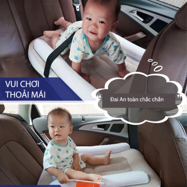 Đệm bơm hơi máy bay cho bé – Nệm ô tô ghế sau, giường ngủ đa năng, 523.000₫