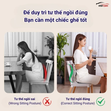 Đệm ghế công thái học ONECARS - Thiết kế chuẩn, cải thiện tư thế, bảo vệ cột sống, giảm giá 22% chỉ 120.000₫