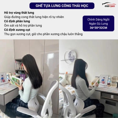 Đệm ghế công thái học ONECARS - Thiết kế chuẩn, cải thiện tư thế, bảo vệ cột sống, giảm giá 22% chỉ 120.000₫