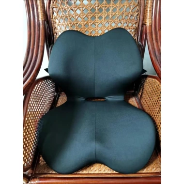 Đệm Ghế Tựa Lưng Công Thái Học Massage + Sưởi Ấm Cao Su Non - Giảm Đau Cột Sống Văn Phòng Ô Tô 535k
