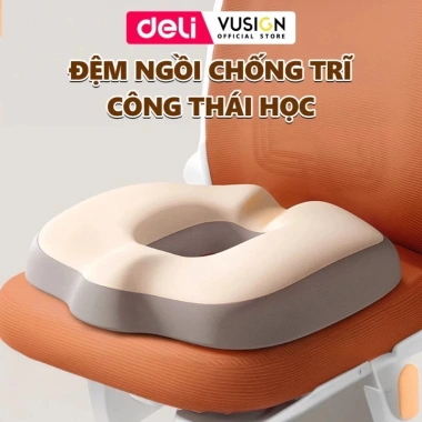 Đệm ghế văn phòng Deli cao su non thoáng khí, chống trĩ, giảm mỏi, điều chỉnh tư thế, dễ vệ sinh - 189.000₫