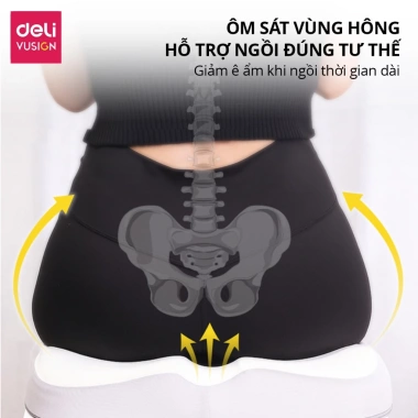 Đệm ghế văn phòng Deli cao su non thoáng khí, chống trĩ, giảm mỏi, điều chỉnh tư thế, dễ vệ sinh - 189.000₫ 8 Đệm ghế văn phòng Deli cao su non thoáng khí, chống trĩ, giảm mỏi, điều chỉnh tư thế, dễ vệ sinh - 189.000₫ 8