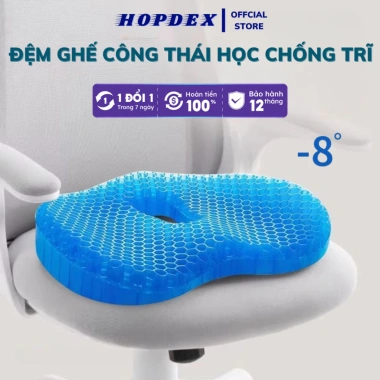 Đệm Ghế Văn Phòng HOPDEX Su Non Thoáng Khí, Chống Trĩ, Lót Mông, Giảm Đau Lưng