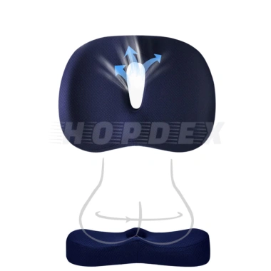 Đệm Ghế Văn Phòng HOPDEX Su Non Thoáng Khí, Chống Trĩ, Lót Mông, Giảm Đau Lưng