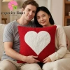 Đệm gối sofa Valentine giới hạn - Thêu trái tim đỏ trắng, mềm mại sang trọng, giảm giá 144.288 VND