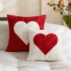 Đệm gối sofa Valentine giới hạn - Thêu trái tim đỏ trắng, mềm mại sang trọng, giảm giá 144.288 VND 9