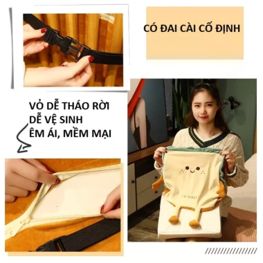 Đệm & Gối Tựa Lưng STOST – Lót ghế văn phòng & ô tô, vải nhung, giá 129.000₫