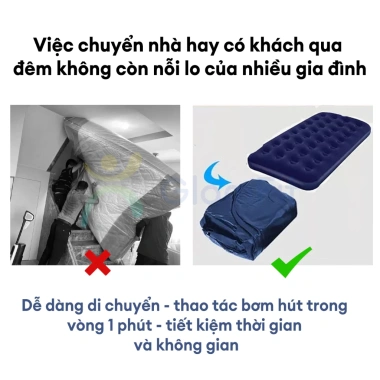 Đệm hơi bơm chân cao cấp, gấp gọn, chịu lực 200kg, cắm trại - Giá 280.000₫