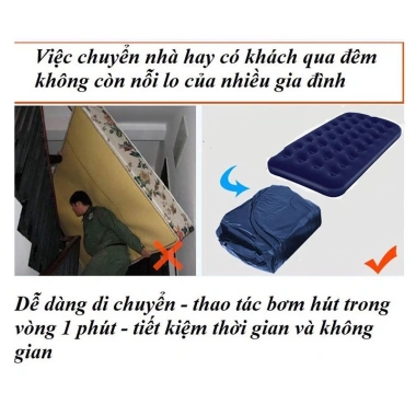 Đệm hơi công nghệ mới + bơm gối, size đa dạng cho gia đình, văn phòng, du lịch, dã ngoại - 169k