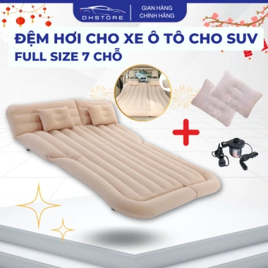 Đệm Hơi Full Size 7 Chỗ Xe SUV - Nhung Mềm Mịn, Đệm Ngủ Du Lịch Giá Ưu Đãi 600k