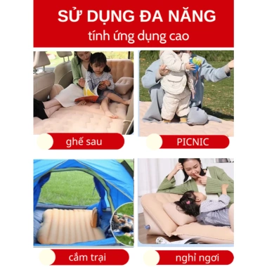 Đệm hơi ô tô du lịch 4-7 chỗ nhung mềm mại, tặng bơm điện, BH 12 tháng - Xế Yêu Plus 385k 8 Đệm hơi ô tô du lịch 4-7 chỗ nhung mềm mại, tặng bơm điện, BH 12 tháng - Xế Yêu Plus 385k 8