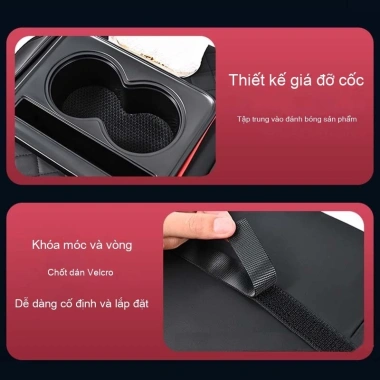 Đệm hộp tựa tay ô tô - Hộp đựng khăn giấy, giá cốc, tăng chiều cao, đa năng