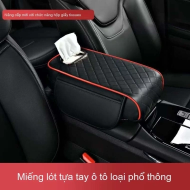 Đệm hộp tựa tay ô tô - Hộp đựng khăn giấy, giá cốc, tăng chiều cao, đa năng