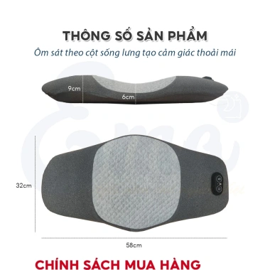 Đệm kê lưng EMA chống thoát vị, massage rung & chườm nóng - Giảm đau lưng, giá 644k
