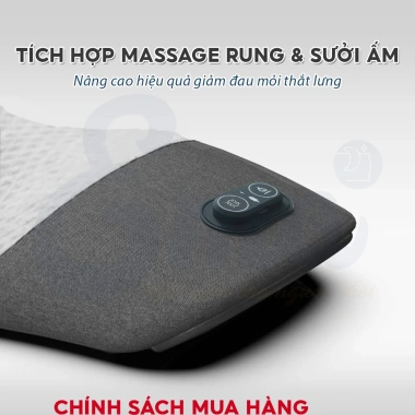 Đệm kê lưng EMA chống thoát vị, massage rung & chườm nóng - Giảm đau lưng, giá 644k