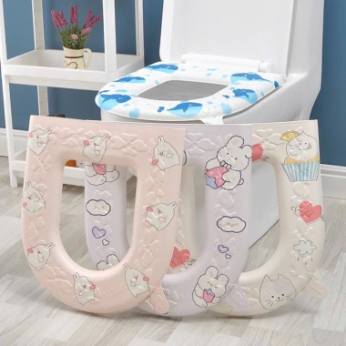 Đệm lót bồn cầu EVA giữ ấm, chống vi khuẩn, họa tiết xinh xắn 43x39cm - 20.000, free ship