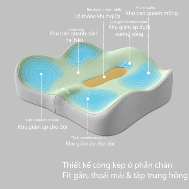 Đệm Lót Ghế Cao Su Non Thoáng Khí - Giảm Ê Mỏi Mông, Êm Ái Dành Cho Văn Phòng & Xe Hơi