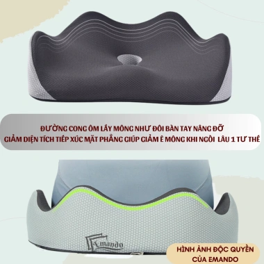 Đệm lót ghế văn phòng EMANDO - Chống đau lưng, duy trì tư thế thẳng, giảm mỏi lưng, giá 411.000₫
