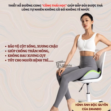 Đệm lót ghế văn phòng EMANDO - Chống đau lưng, duy trì tư thế thẳng, giảm mỏi lưng, giá 411.000₫