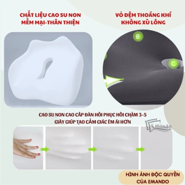 Đệm lót ghế văn phòng EMANDO - Chống đau lưng, duy trì tư thế thẳng, giảm mỏi lưng, giá 411.000₫