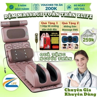 đệm massage toàn thân 18 viên đá ngọc bích - quà tặng 20/10 chỉ 1.199.000