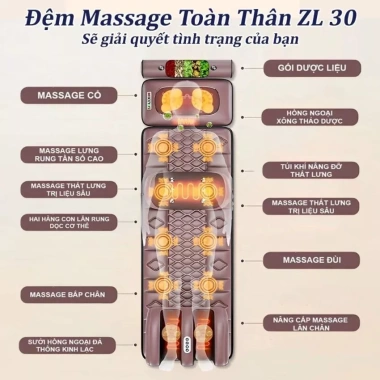 đệm massage toàn thân 18 viên đá ngọc bích - quà tặng 20/10 chỉ 1.199.000