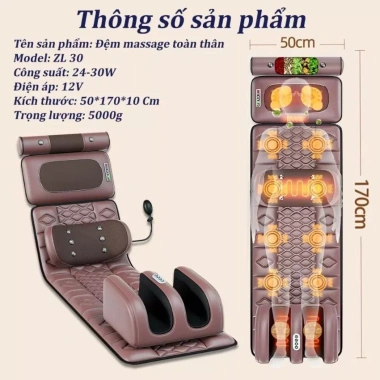 đệm massage toàn thân 18 viên đá ngọc bích - quà tặng 20/10 chỉ 1.199.000