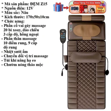 đệm massage toàn thân 18 viên đá ngọc bích - quà tặng 20/10 chỉ 1.199.000