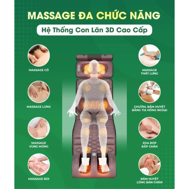 Đệm Massage Toàn Thân DELAX TMS01 Đa Năng Vai Cổ Eo Lưng Bắp Chân - Giá 1.799.000₫