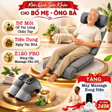 Đệm Massage Toàn Thân ZLIFE Z120 - Nệm Ghế Mát Xa Nhật Bản, Quà Tặng Ông Bà Bố Mẹ, Giá ưu đãi 1.629.000 VND
