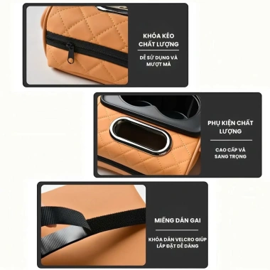 Đệm nâng cao tay Vin Ô Tô, hộp đựng đa năng, gối điều khiển, giá đỡ cốc nước - Dung tích lớn, tiện lợi 131k