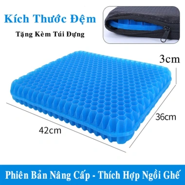 Đệm Ngồi 3D Silicon Cao Cấp - Đệm Lót Mông Tổ Ong Thoáng Khí, Giảm Đau Mỏi - Chỉ 65.000₫ DidoogltHCM 4
