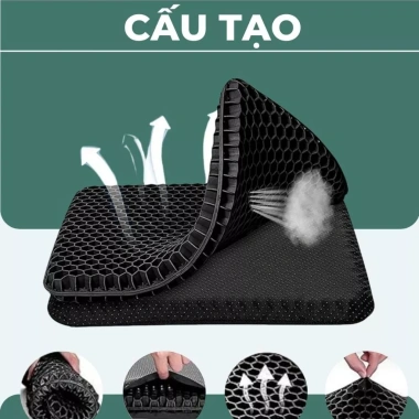 Đệm ngồi 3D Silicon CECILA - Tổ ong 2 lớp thoáng khí, giảm đau mông, giá 175.000đ