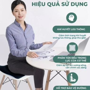 Đệm ngồi 3D Silicon CECILA - Tổ ong 2 lớp thoáng khí, giảm đau mông, giá 175.000đ
