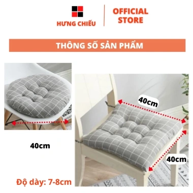 Đệm ngồi bệt tròn 3D - Nệm lót ghế vuông, decor văn phòng, bàn nhật, quán trà sữa, chỉ 39.900₫ 2
